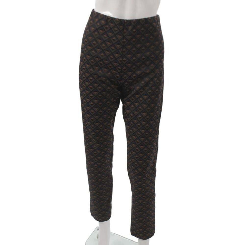 D. Exterior Womens Ankle Pants Black Argyle Pull On Size 42